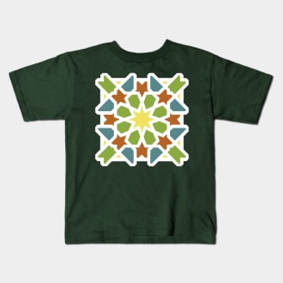 Land Sea and Stars Arabic Tiles Kids T-Shirt